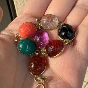 10k Scarab Egyptian Revival Bracelet